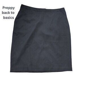 New without tags Preppy basic lined black pencil skirt 18W workwear back vent